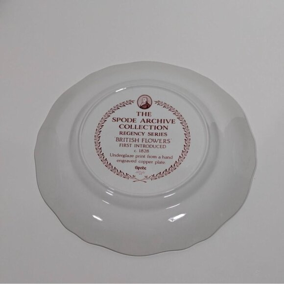 Spode Archive Collection Regency Series Floral Plate British Flowers Vintage - Picture 5 of 6